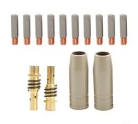 Advokingtap Lot de 14 buses de protection de revêtement pour soudage MIG 15AK, bouclier anti-adhérent de 0,8 mm, embouts de contact en cuivre, supports en aluminium