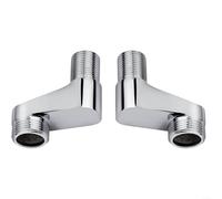 Advokingtap Lot de 2 adaptateurs de robinetterie de douche, robinet en cuivre galvanisé avec coude coudé à 90 degrés, pied incurvé et adaptateur d'installation d'angle