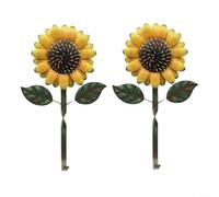 Advokingtap Lot de 2 crochets en métal en forme de tournesol pour clés de cuisine, crochets pour accrocher manteau, utilitaires crochet décoratif, 16 x 6 x 31 cm (jaune)