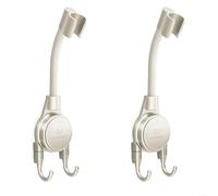Advokingtap Lot de 2 supports de pommeau de douche, support de douche à main pour barre coulissante, avec ventouse et crochet, support de pulvérisateur rotatif à 360 degrés (blanc)