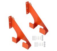 Advokingtap Lot de 2 supports muraux pour tronçonneuse - Support de rangement pour scie à chaîne de garage - En acier robuste - Double crochet - Revêtement de protection - Orange
