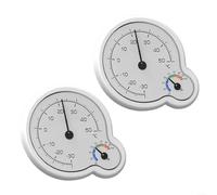 Advokingtap Lot de 2 thermomètres-hygromètres mécaniques pour intérieur - Sans piles - Double cadran - Support mural de bureau