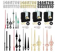 Advokingtap Lot de 3 mécanismes d'horloge à quartz silencieux, axe long et court, mécanisme d'horloge murale à quartz, 7 styles d'aiguilles d'horloge, kit de pièces de rechange pour moteur (B)