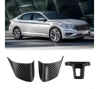 Advokingtap Lot de 3 panneaux de volant texturés en fibre de carbone pour Golf 6 2009-2013, Bora 2009-2012, Eos 2011-2014, Touran 2012-2014, accessoire d'intérieur