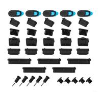 Advokingtap Lot de 40 capuchons anti-poussière USB A en silicone pour ordinateur portable, PC, noir, anti-poussière, empêche les débris, entrée au bureau, usage domestique, taille standard (sac)