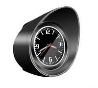 Advokingtap Mini horloge à quartz pour tableau de bord ou grille d'aération, pointeur lumineux avec verre saphir, accessoire intérieur résistant aux chocs (noir)