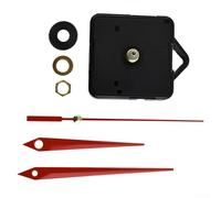 Advokingtap Mouvement d'horloge à quartz silencieux, avec aiguille des secondes de 120 mm, mécanisme en plastique noir pour décoration d'intérieur pour horloges murales (rouge)