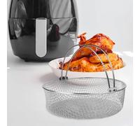 Advokingtap Panier en maille de 21 cm avec poignée pliable, panier vapeur en acier inoxydable, compatible avec les modèles de 6 QT et 8 QT, accessoire de friteuse à air pour la maison et la cuisine
