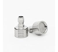 Advokingtap Petite buse de douche en acier inoxydable haute pression à insertion rapide de 6,35 mm pour voiture, terrasse, jardin, nettoyage compact argenté (4)