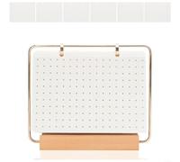 Advokingtap Porte-badge avec six bases en acrylique et bois, support de rangement pour collection de broches, organiseur d'affichage de broches (blanc)