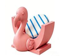 Advokingtap Porte-éponge flamant rose avec drainage, joli organisateur d'évier de cuisine pour éponges et brosses à récurer, support de rangement en plastique, 10,6 x 7,9 x 6,6 cm