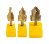 Advokingtap PPR Lot de 3 forets hélicoïdaux cannelés en acier rapide 6,35 mm Tige hexagonale Fixation stable Antidérapant Doré