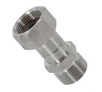 Advokingtap Raccord pivotant M22 pour nettoyeur haute pression en acier inoxydable 15 mm - Raccord rotatif pour nettoyeur haute pression - Argenté