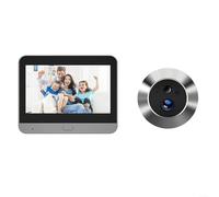 Advokingtap Smart Door Viewer Caméra de surveillance 10,9 cm 1080p Sonnette de sécurité avec détecteur de mouvement Audio bidirectionnel WiFi Moniteur à distance pour la maison