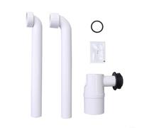 Advokingtap Tuyau d'évacuation d'évier avec joint d'eau et piège à cheveux, compatible avec les lavabos Geberit, PP et EPDM, blanc, 35 x 48 x 30 cm, idéal pour une utilisation dans la salle de bain