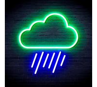 ADVPRO Cloud and Raining St16s44-fnu0010-gb Panneau néon LED en silicone Vert et bleu