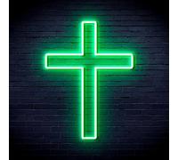 AdvPro Croix Jésus Décoration intérieure Flex Silicone LED Neon Sign - Vert - st16s44-fnu0059-g