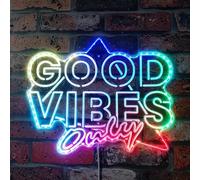 ADVPRO Good Vibes Only ST06S43-fnd-i0234-c RGB Dynamic Glam Panneau LED Forme de coupe intelligente Décoration 3D Multicolore