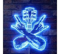 ADVPRO Guitar Rock n Roll Hand Rock Pop RGB Dynamic Glam Panneau LED - Forme découpée - Décoration 3D intelligente - Signalisation multicolore st06s66-fnd-i0025-c