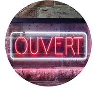 ADVPRO Ouvert Open Shop Bar Club Restaurant Décor Dual Color LED Enseigne Lumineuse Neon Sign Blanc et Rouge 600 x 400mm st6s64-i3210-wr