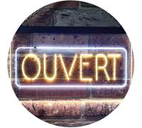 ADVPRO Ouvert Open Shop Bar Club Restaurant Décor Dual Color LED Enseigne Lumineuse Neon Sign Blanc et Jaune 600 x 400mm st6s64-i3210-wy