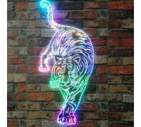 ADVPRO Tiger Walk to You Panneau LED RVB dynamique glamour - Forme découpée à bord - Décoration murale intelligente 3D - Éclairage dynamique multicolore st06s63-fnd-i0015-c