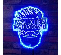 AdvPro Walk-Ins Welcome Barber Shop Haircut Open RGB Dynamic Glam Panneau LED - Forme coupée à bord - Décoration murale intelligente 3D - Éclairage dynamique multicolore st06s66-fnd-i0054-c