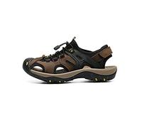 ADVSRGBB Sandales d'été pour homme en cuir véritable, chaussures de sport de randonnée, plage, travail en plein air, randonnée, homme, grande taille, Noir , 43 EU