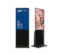 ADVUE Totem Publicitaire Multimédia Tactile Écran 43" Affichage Dynamique Full HD 1080p Borne Interactive Android WiFi Verre Trempé pour Magasin Salon Entreprise