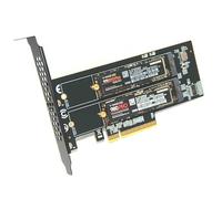 ADWITS Adaptateur double NVMe SSD vers PCIe 5.0/4.0/3.0 X8 ou X16, carte d'extension de mémoire SSD à 2 disques, prend en charge le démarrage/RAID, nécessite une carte mère PC/serveur à bifurcation