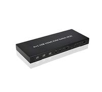 Adwits Commutateur KVM 4K HDMI avec USB 2.0 hub, 4 Entrée 1 Sortie avec la Commutation de Scan Auto Bouton Appuyer Raccourci Clavier Soururis, compatible Windows Mac Linux PC, 1080P@60Hz 3D
