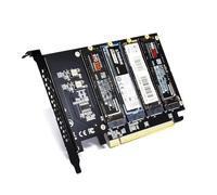 ADWITS Quad NVMe SSD vers PCIe 5.0/4.0/3.0 X16 - Carte d'extension de mémoire SSD à 4 disques - Prend en charge le démarrage / RAID - Nécessite une carte mère PC/serveur avec bifurcation PCIe