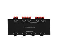 ADWITS Sélecteur de haut-parleur passif à 4 canaux, concentrateur de distribution sonore à 4 zones, prend en charge jusqu'à 200 W/puissance totale, boîtier carré entièrement en métal