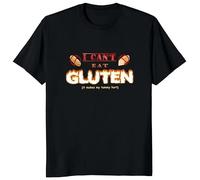 ADX33GVBNU I Can't Eat Gluten It Makes My Tummy Hurt T Shirt Black XXL