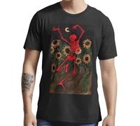 ADX33GVBNU Red Skeleton Dancing Best Design Gift T-Shirt Black XXL