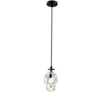 ADYOLTB Décoration de ferme en verre transparent avec tête de mort - Lampe suspendue au plafond industriel - Lustre gothique nordique moderne pour chambre à coucher, cuisine, île, garçon, chambre d'en