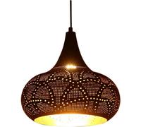 ADYOLTB Décoration Noire Lampe Suspendue Marocaine Lanterne Lustre Turc Vintage Industriel Rond en métal Fer poreux Ferme Arabe Plafond Suspendu luminaire pour Cuisine îlot Salle à Manger