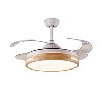 ADYOLTB Nouvelle version améliorée Lustre de ventilateur d'art en bois LED Lampe de ventilateur de plafond à gradation trichromatique simplicité Lampe de ventilateur télécommandée pour chambre d'enfan