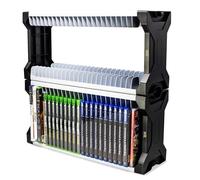 ADZ Support de Jeu Universel - Tour de Rangement pour 46 Jeux pour PS2 PS3 PS4 PS5 PSP Xbox 360 Xbox One Series X Wii Switch Jeux DVD et Disques Blu-Ray Inclut 2 Supports de Manette (Blanc)