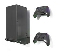 ADZ Support mural multifonction pour console Xbox Series X avec base en métal robuste avec découpes de ventilation et supports de manette Xbox, compatible avec Xbox Series X