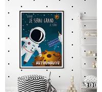 Adzif.biz Le sticker de decoration - Adzif.biz Le sticker de decoration Poster Papier Astronaute - Dimensions 40 x 50 cm - Papier Brillant Non Adhésif