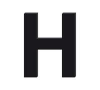 Adzif.biz Le sticker de decoration - Adzif.biz - Lettre H Décorative en Verre Acrylique Noir 4mm | Lettrage Élégant en Verre Synthétique pour Prénom, Mariage, Enseigne et Décoration