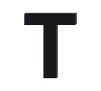 Adzif.biz Le sticker de decoration - Adzif.biz - Lettre T Décorative en Verre Acrylique Noir 4mm | Lettrage Élégant en Verre Synthétique pour Prénom, Mariage, Enseigne et Décoration