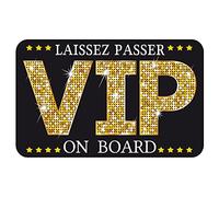 Adzif.biz Le sticker de decoration - Autocollant Voiture VIP on Board (J0153). Autocollant de 13,5 x 8 cm à Coller sur Le véhicule, Avertissement de sécurité