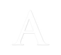 Adzif.biz Le sticker de decoration, Chiffre Adhésif, Numéro de Boîte aux Lettres en Plexi, Lettre A, hauteur 5 cm (50 mm), Coloris Blanc, verre acrylique