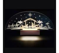 Adzif.biz Le sticker de decoration - Crèche de Noël Lumineuse, scène nativité 3D LED
