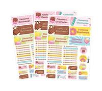 Adzif.biz Le sticker de decoration Étiquettes Ecole Prénom Personnalisables kit 120 étiquettes prénom, étiquettes stylos, étiquettes cahiers, gourde Gourmandise
