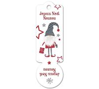 Adzif.biz Le sticker de decoration - Jeton de caddie porte clés Joyeux Noël Nounou en plexi. Idée cadeau de noël nounou original. 7,5X2,3cm