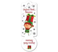 Adzif.biz Le sticker de decoration - Jeton de caddie porte clés Joyeux Noël Nounou en plexi. Idée cadeau de noël nounou original. 7,5X2,3cm
