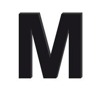 Adzif.biz Le sticker de decoration - Lettre M Décorative en Verre Acrylique Noir 4mm | Lettrage Élégant en Verre Synthétique pour Prénom, Mariage, Enseigne et Décoration